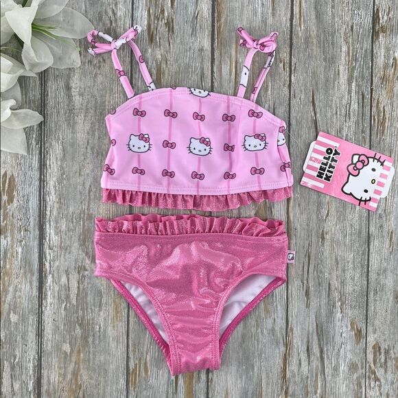 Mini Mouse & Hello Kitty Tankini & Bikini Bathing Suits 2,  2-Piece Sets Size 12 - Picture 4 of 5